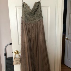 Mocha colored floor length evening dress